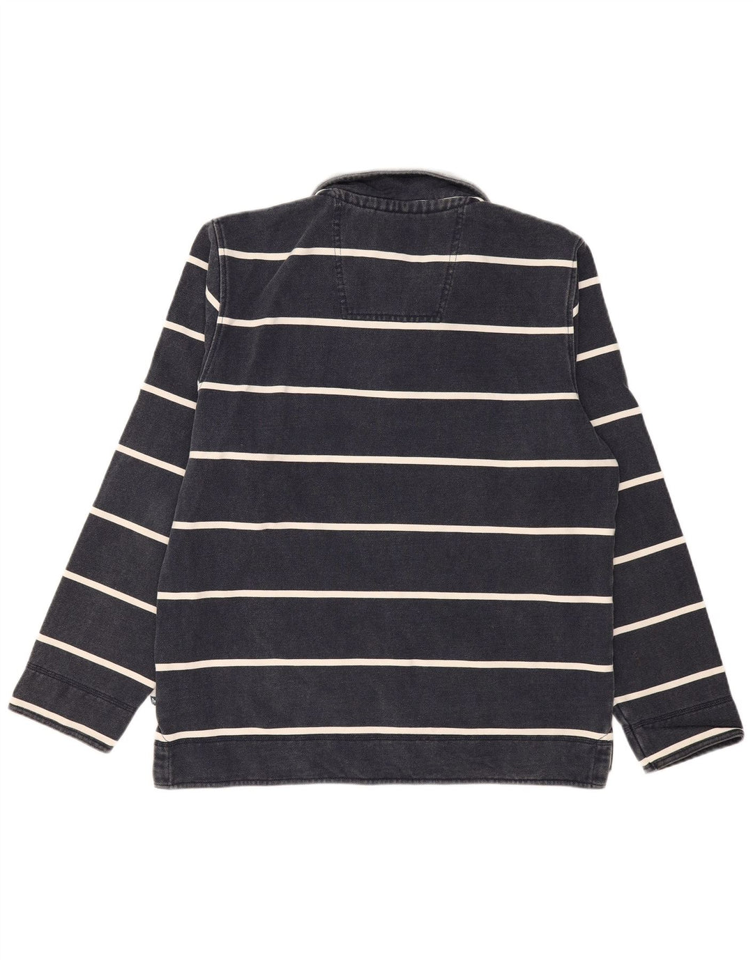 CREW CLOTHING Herren-Sweatshirt mit Reißverschluss am Hals, groß, Marineblau gestreift