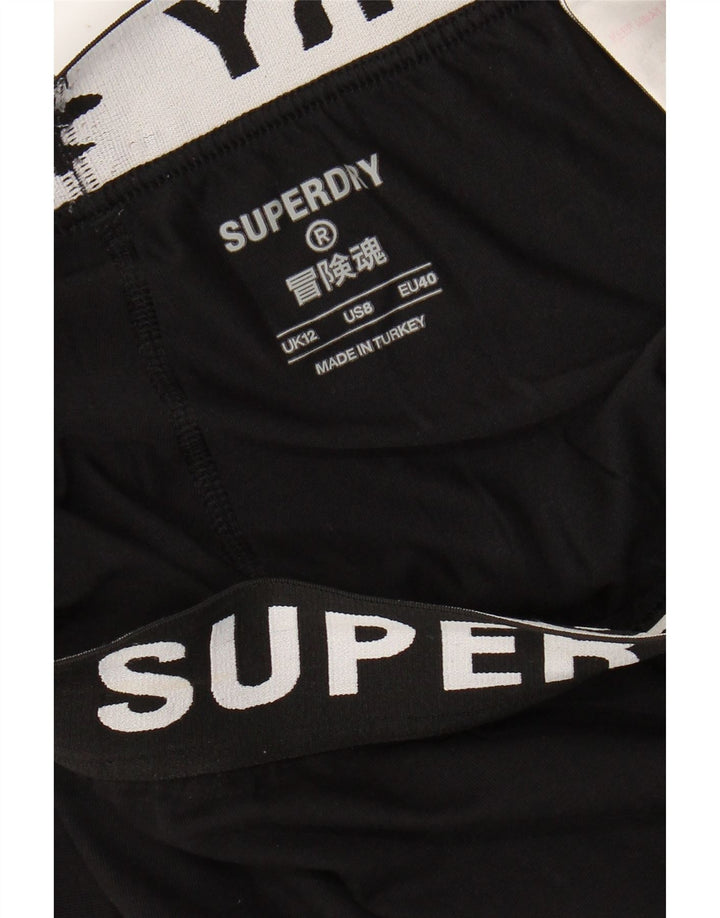 SUPERDRY Damen Grafik-Leggings UK 12 Medium Schwarz