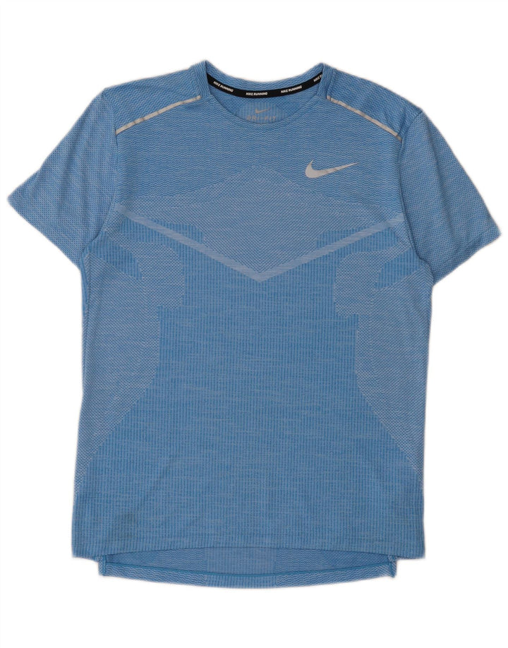 Nike Herren Dri Fit T-Shirt-Oberteil, klein, blau geflecktes Polyester