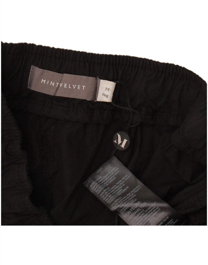 MINT VELVET Damen-Trainingshose, UK-Größe 14, mittlere schwarze Baumwolle