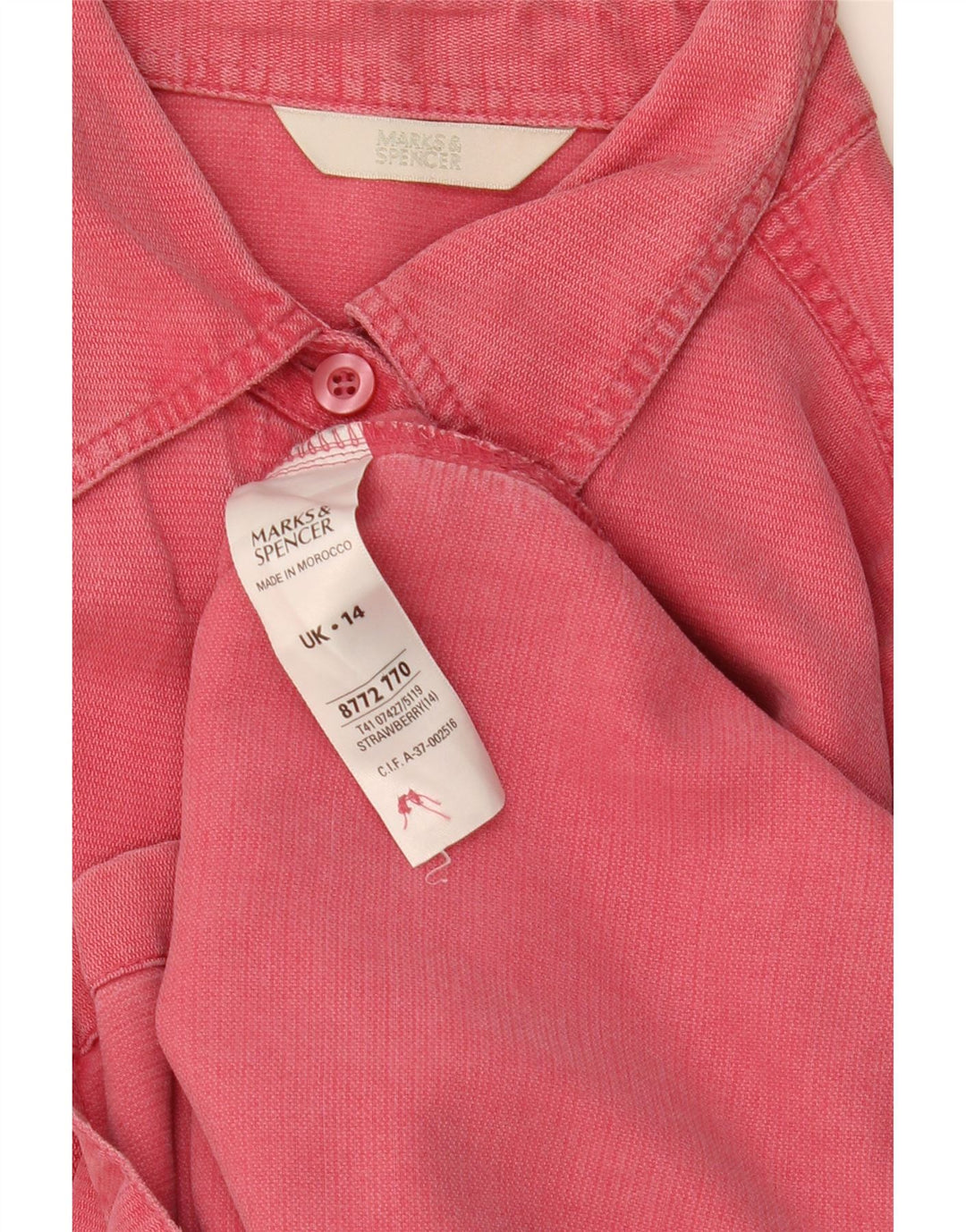 Marks & Spencer Damen-Hemd UK 14 Large Pink Lyocell