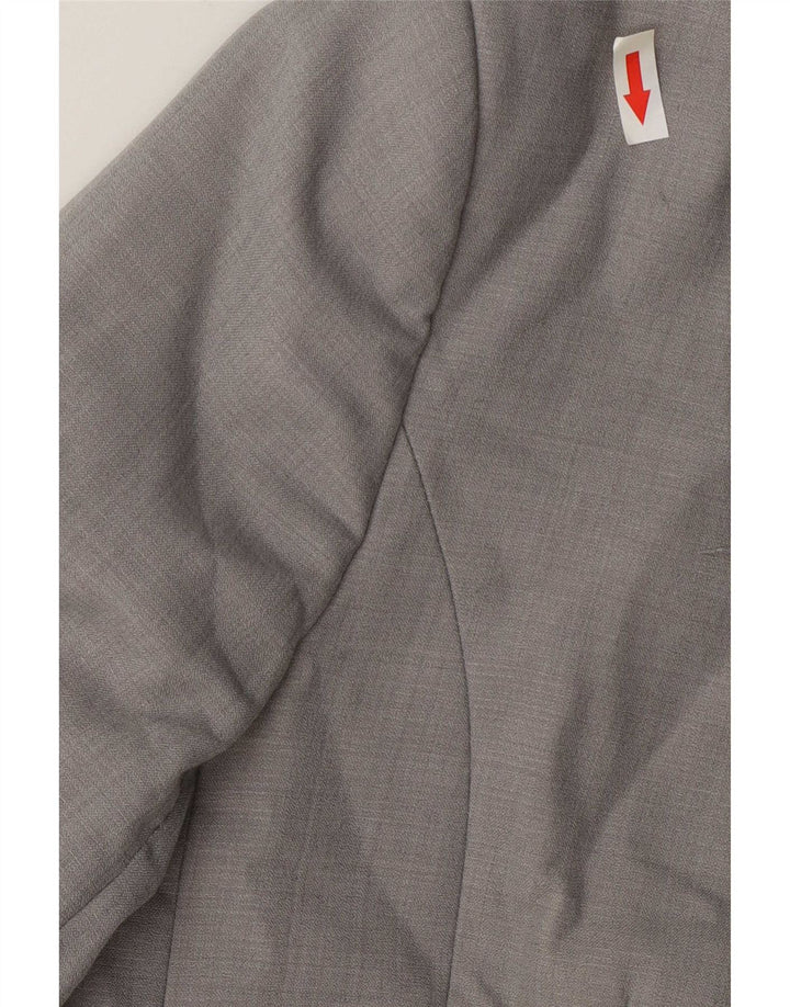 Reiss Damen-Blazerjacke mit 1 Knopf, UK 10, kleine graue Wolle