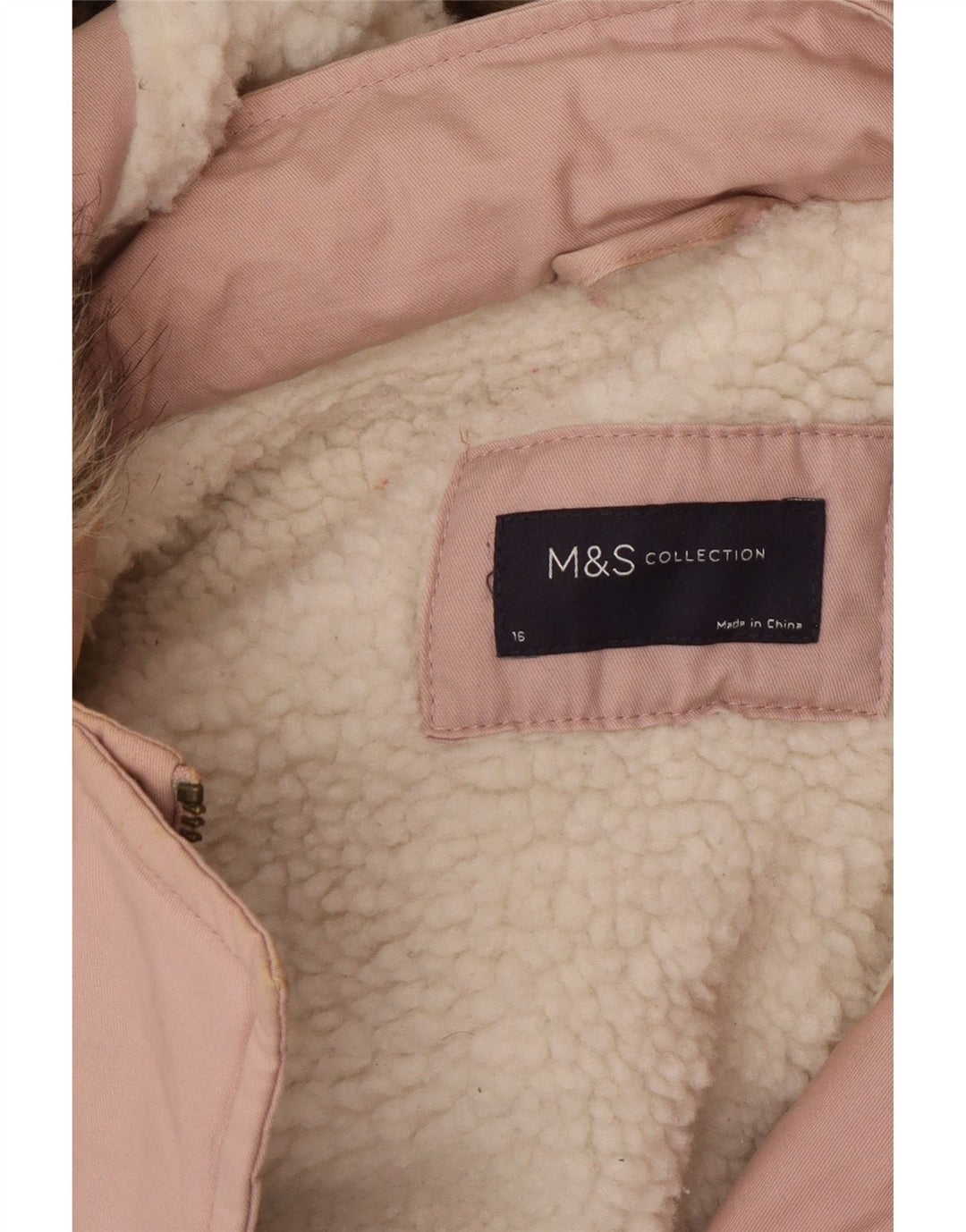Marks & Spencer Damen-Parka mit Kapuze, übergroß, Gr. 16, Rosa