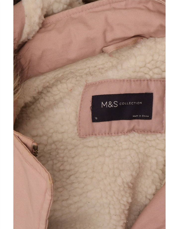 Marks & Spencer Damen-Parka mit Kapuze, übergroß, Gr. 16, Rosa