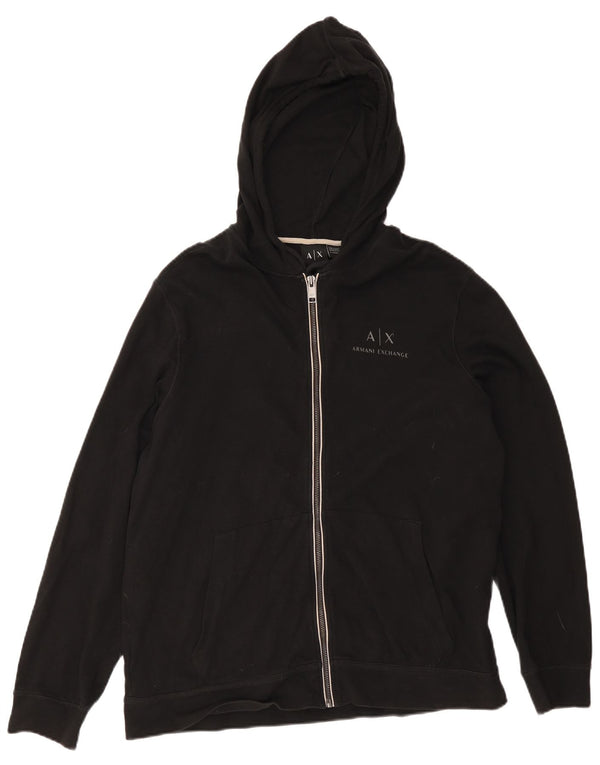 Armani Exchange Mens Zip Hoodie Sweater XL Black Cotton