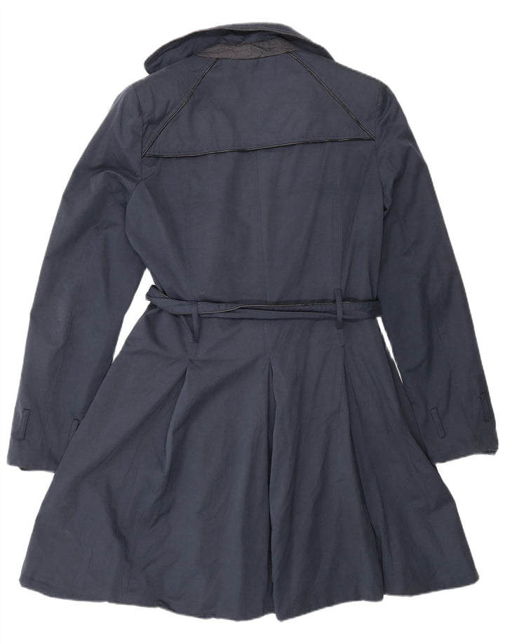 Naf Naf Damen Trenchcoat IT 48 XL Marineblaue Baumwolle