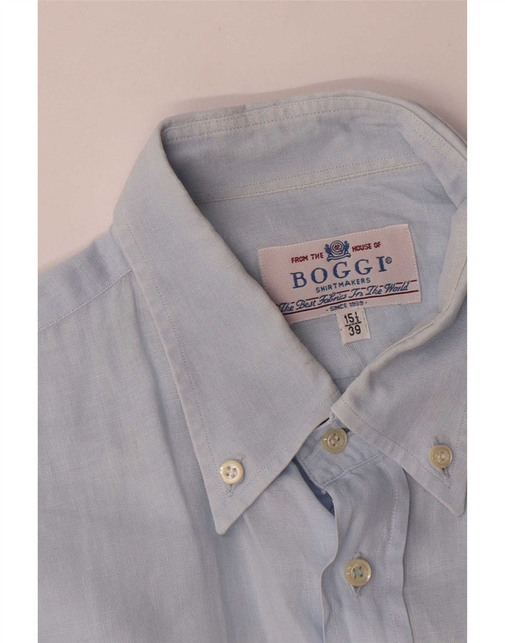 Boggi Herrenhemd Größe 39 15 1/2 Mittelblau