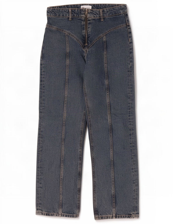 Zara Damen Straight Jeans EU 40 Medium W30 L30 Blaue Baumwolle