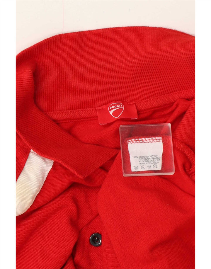 Ducati Herren-Poloshirt 2XL, rote Colourblock-Baumwolle