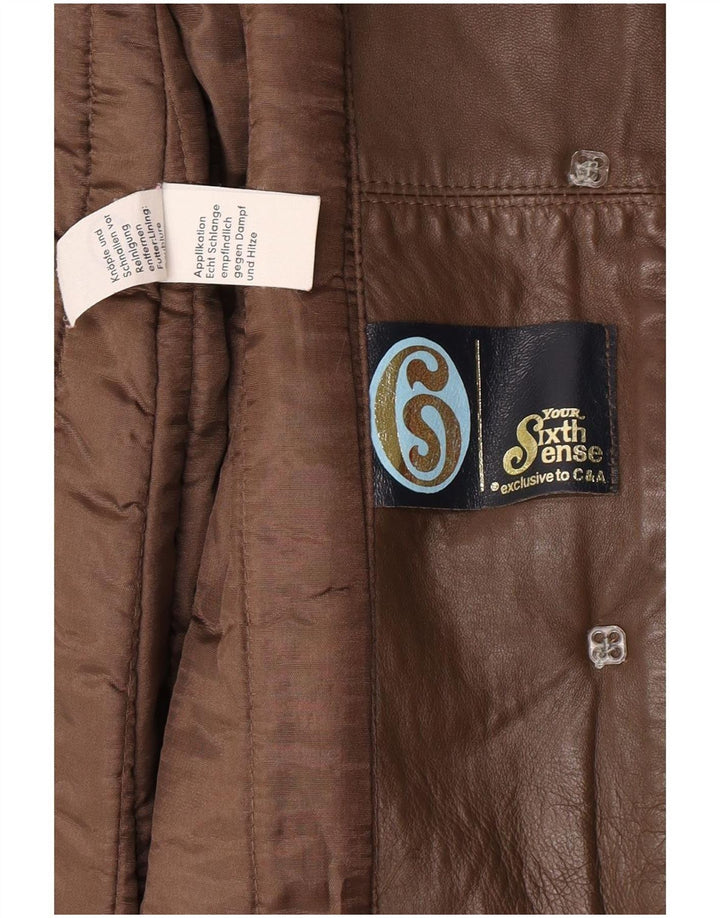 Your Sixth Sense Damen Ledermantel UK 16 Large Braun