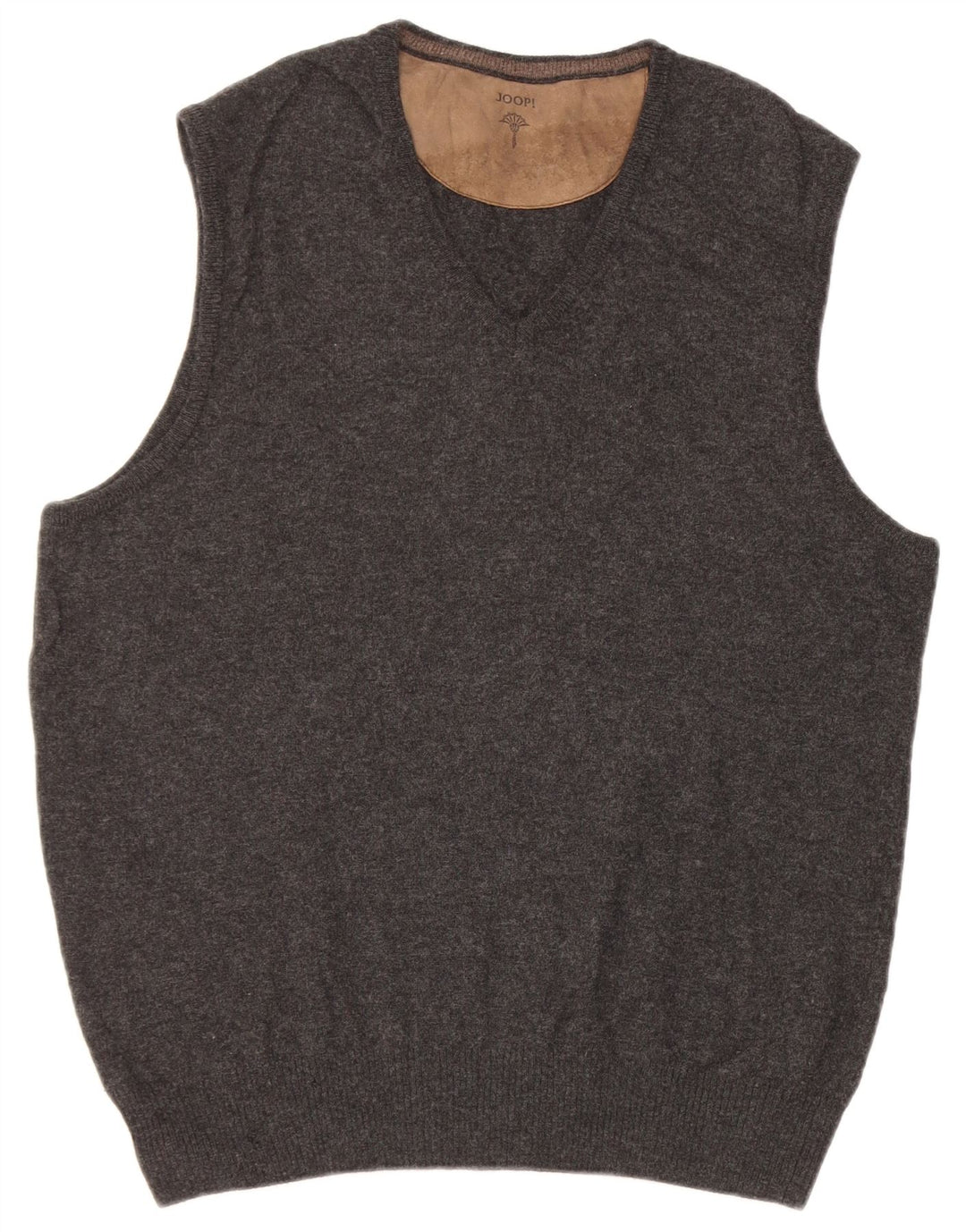 Joop Herren Weste Tank Top IT 48 Mittelschwarz meliert Schurwolle