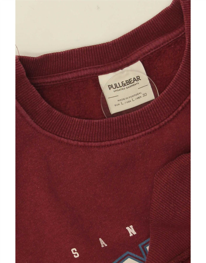 Pull & Bear Damen-Sweatshirt mit Grafik, übergroß, Gr. 16, Kastanienbraun