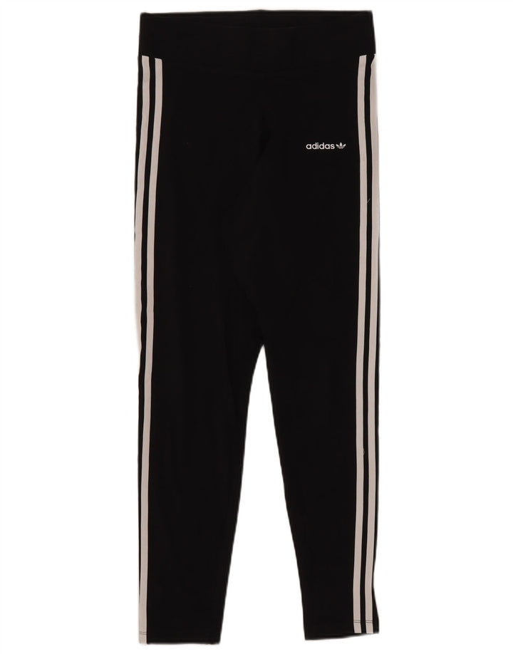 ADIDAS Damen Leggings UK 14 Mittelschwarze Baumwolle