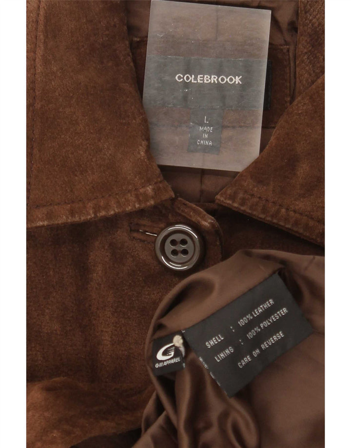 Colebrook Wildledermantel für Damen, UK 14, großes braunes Leder