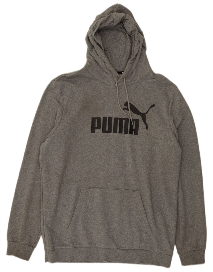 Puma Herren Graphic Hoodie Pullover Große graue Baumwolle