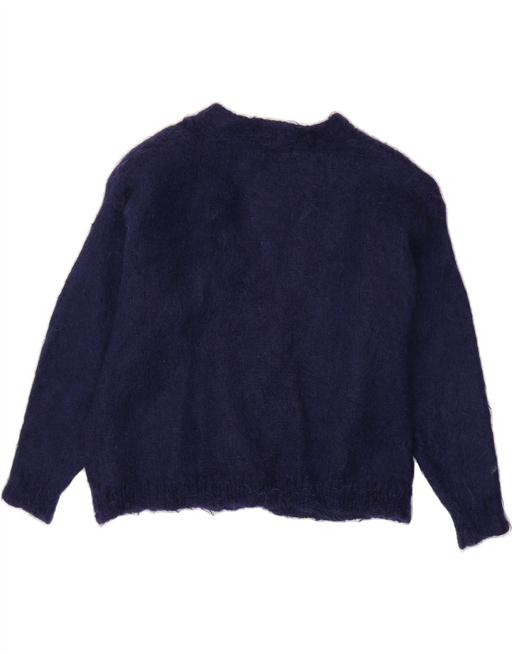 VINTAGE Womens Oversized Cardigan Sweater UK 18 XL Navy Blue Vintage Vintage and Second-Hand Vintage from Messina Hembry 