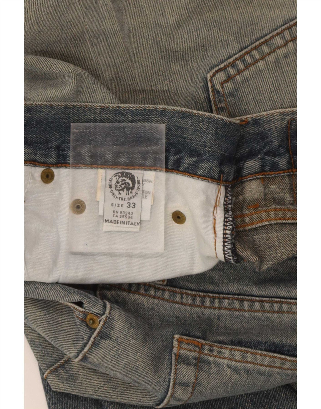 Diesel Herren Straight Jeans W33 L35 Blaue Baumwolle