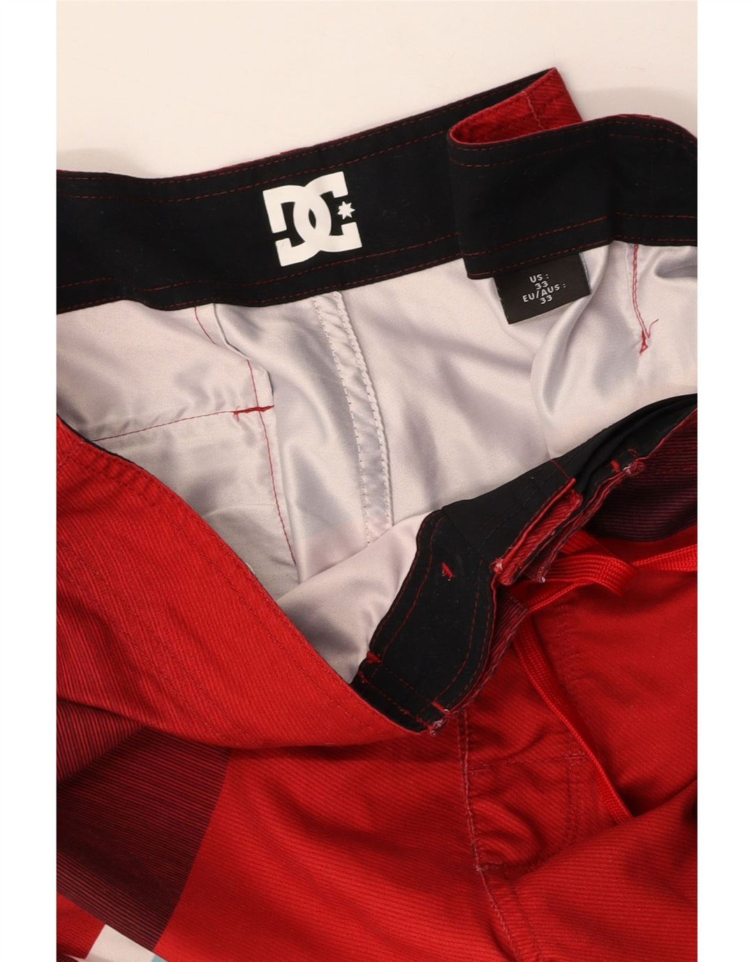 DC Herren-Badeshorts mit Grafik, Mittelrot, Farbblock