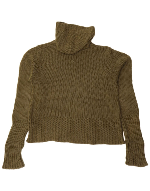 Zara Damen-Pullover mit Kapuze, übergroß, Gr. 14, Mittelgrün, Acryl