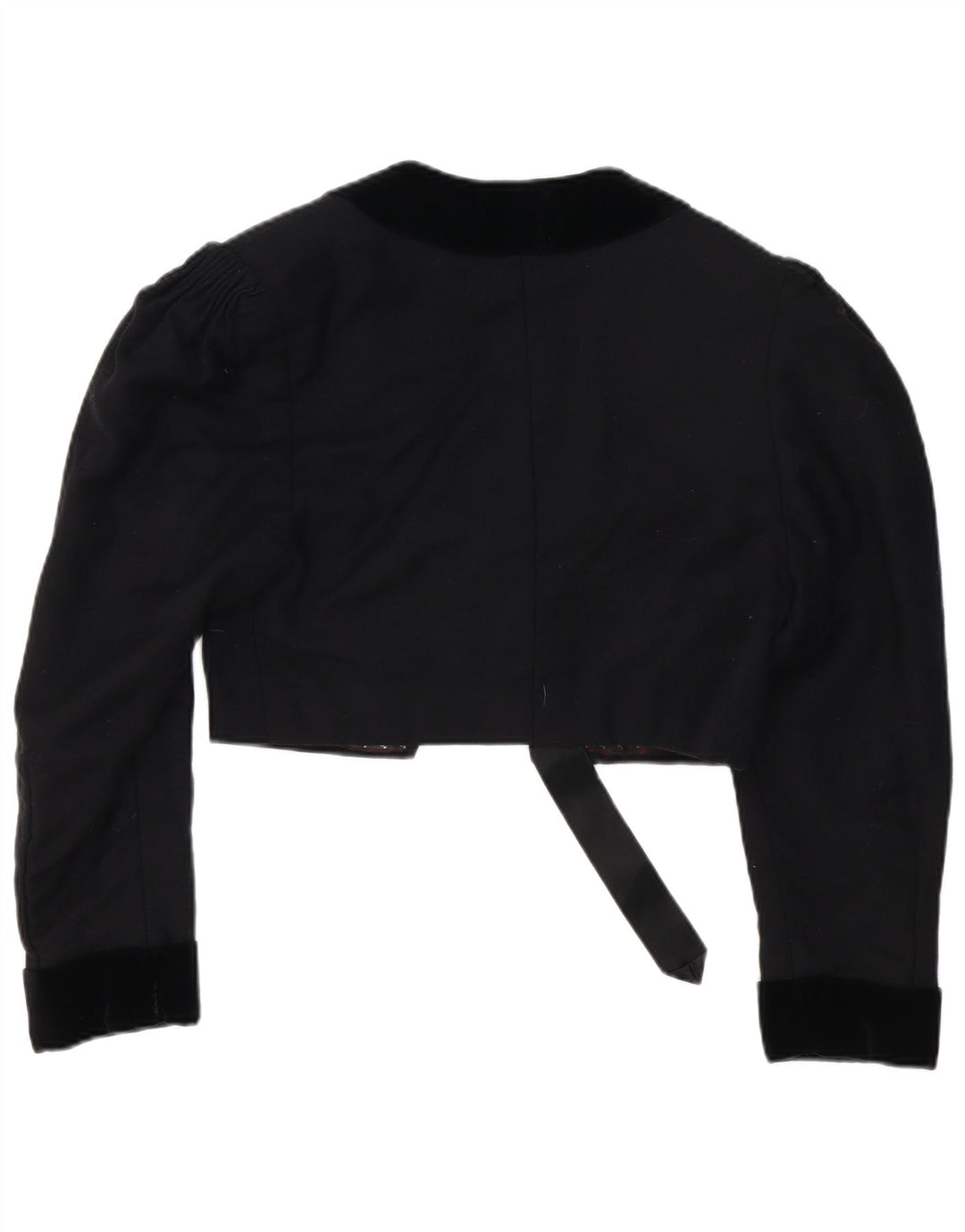 Vintage Damen Crop Bolero Jacke UK 14 Medium Schwarz