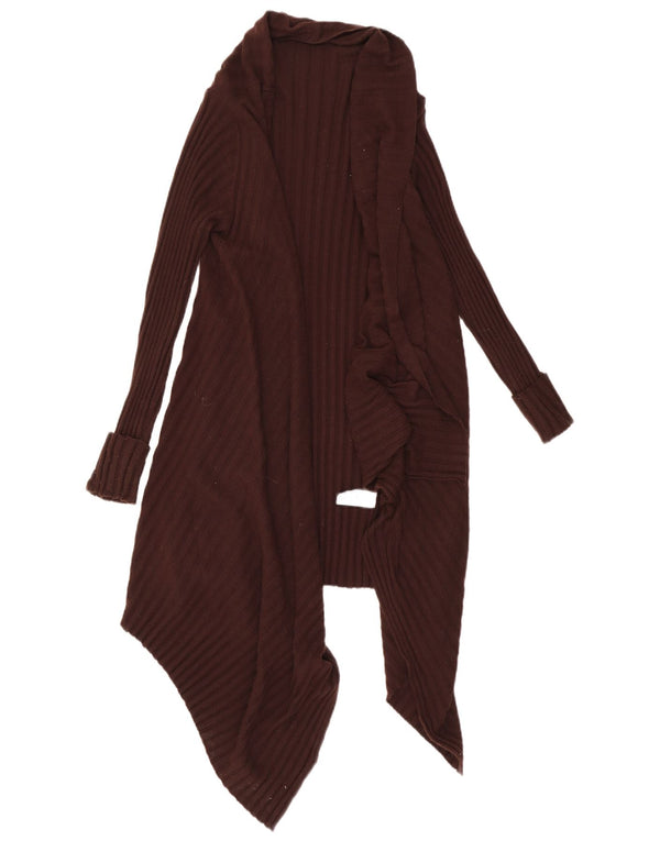 Marks & Spencer Damen Asymmetrischer Cardigan-Pullover UK 8/10 Small Braun