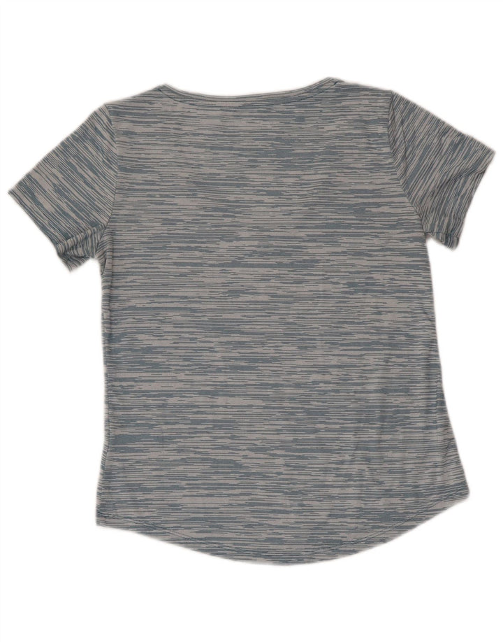 Nike Damen Dri Fit Loose Fit T-Shirt Top UK 6 XS Blau gestreift Polyester