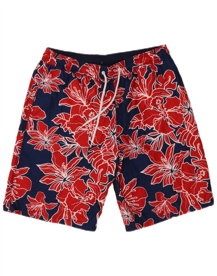 Marks & Spencer Herren-Badeshorts aus Polyester in mittlerem Marineblau mit Blumenmuster
