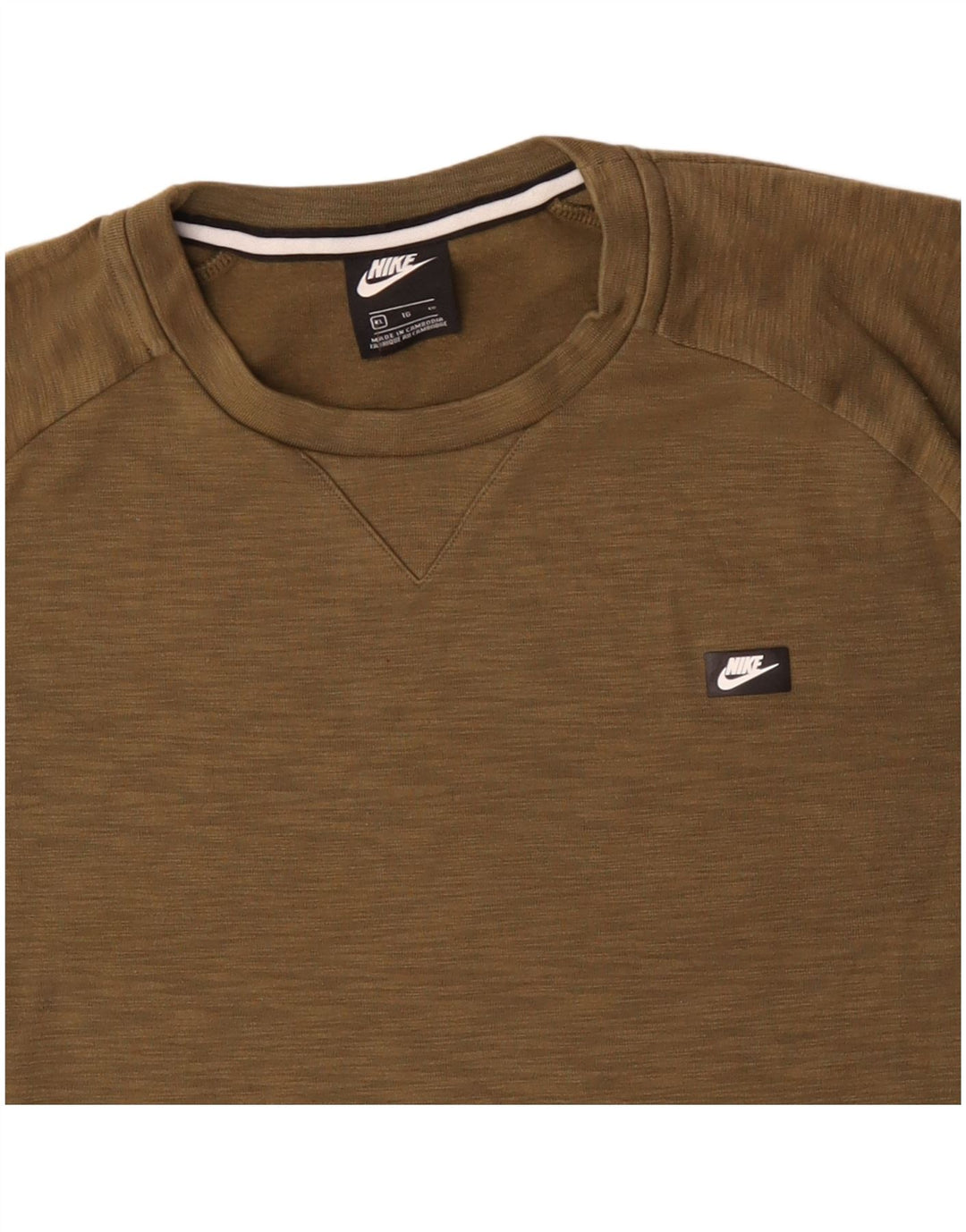 NIKE Herren Sweatshirt Pullover XL Khaki gefleckte Baumwolle