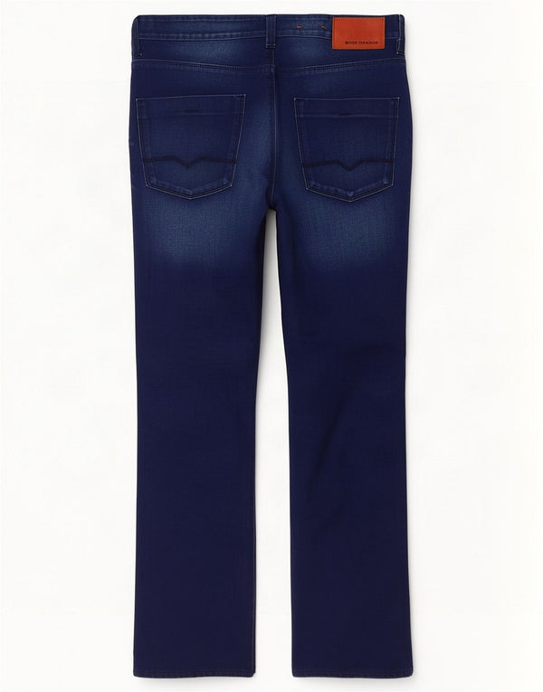 Hugo Boss Herren Straight Jeans W34 L32 Marineblaue Baumwolle