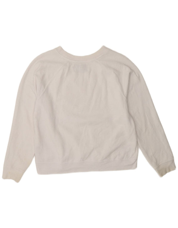 Calvin Klein Jeans Damen Grafik-Sweatshirt-Pullover UK 16 Large Weiß