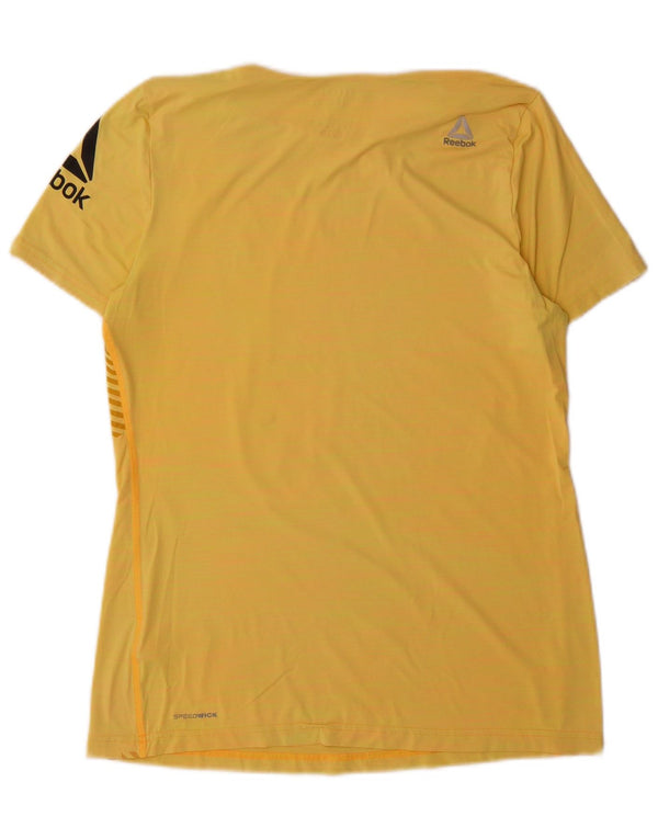 Reebok Damen Graphic T-Shirt Top UK 16/18 Large Gelbes Nylon