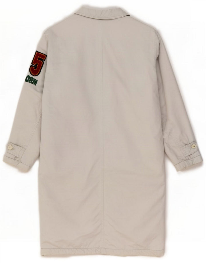 Uniform Damen Grafik gepolsterter Mantel UK 12 Mittelweiße Baumwolle