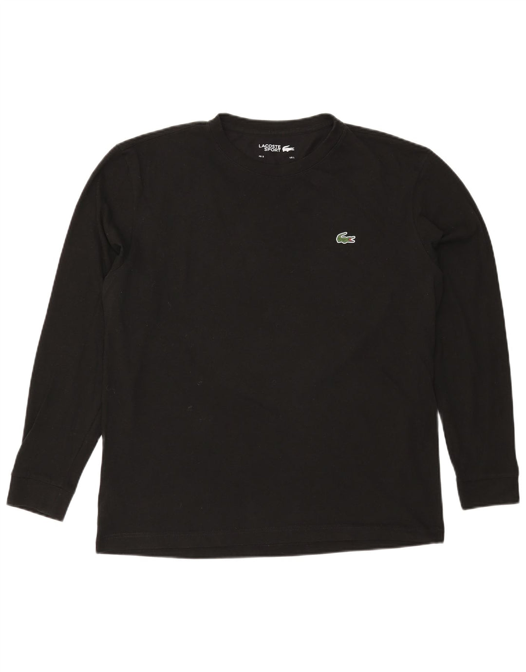 Lacoste Herren Top Langarm Größe 5 Große schwarze Baumwolle
