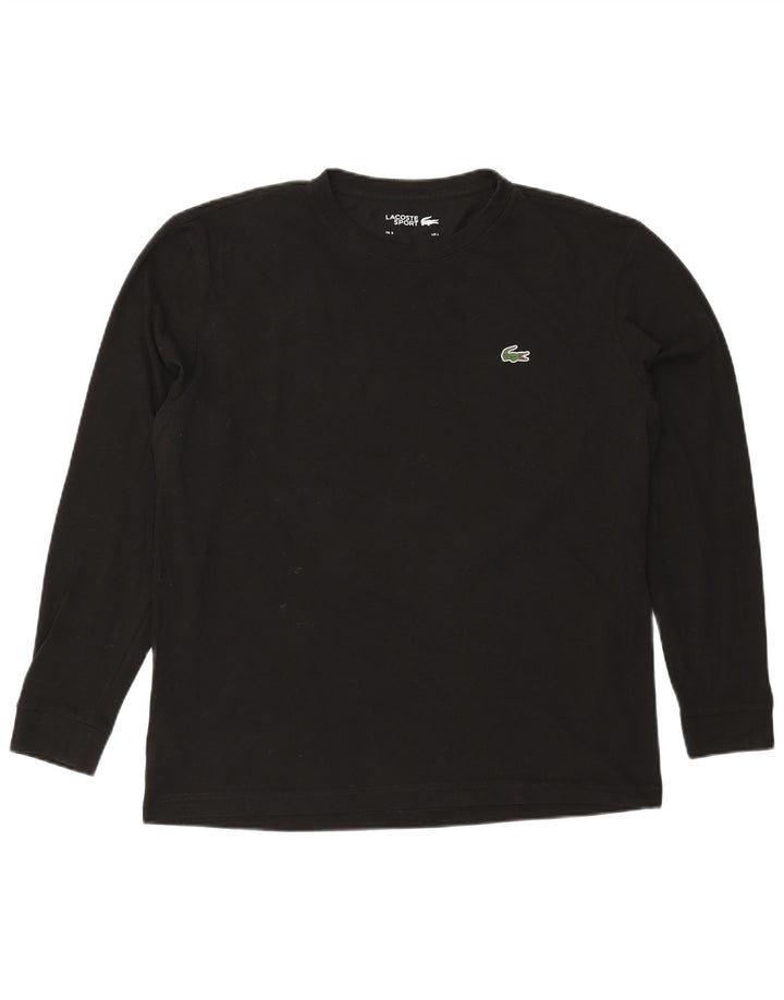 Lacoste Herren Top Langarm Größe 5 Große schwarze Baumwolle