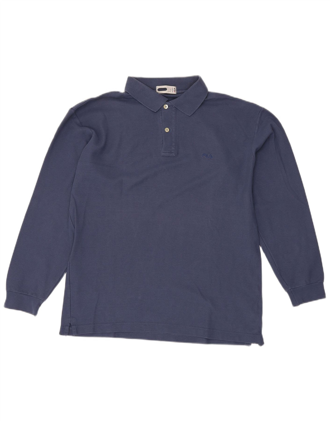 FILA Herren Langarm-Poloshirt IT 50 mittelblaue Baumwolle
