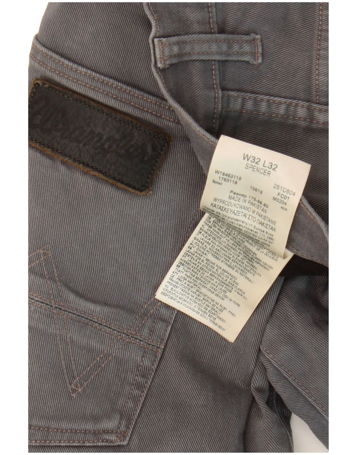 WRANGLER Herren Spencer Straight Jeans W32 L32 Graue Baumwolle