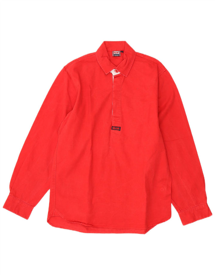 SLAM Herren-Pullover-Hemd, Größe S, Rot, Baumwolle
