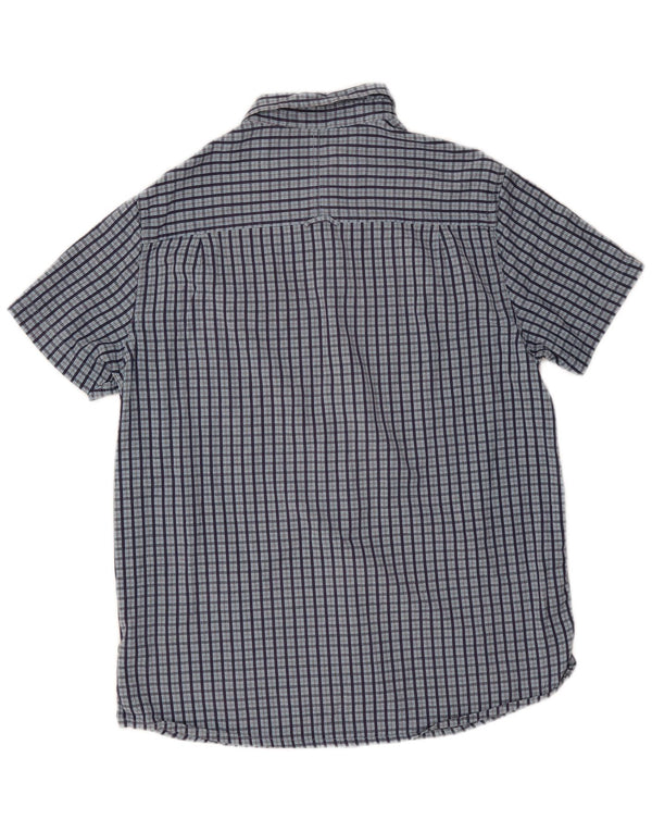 Mountain Warehouse Herren-Kurzarmhemd, groß, marineblau, kariert, Baumwolle