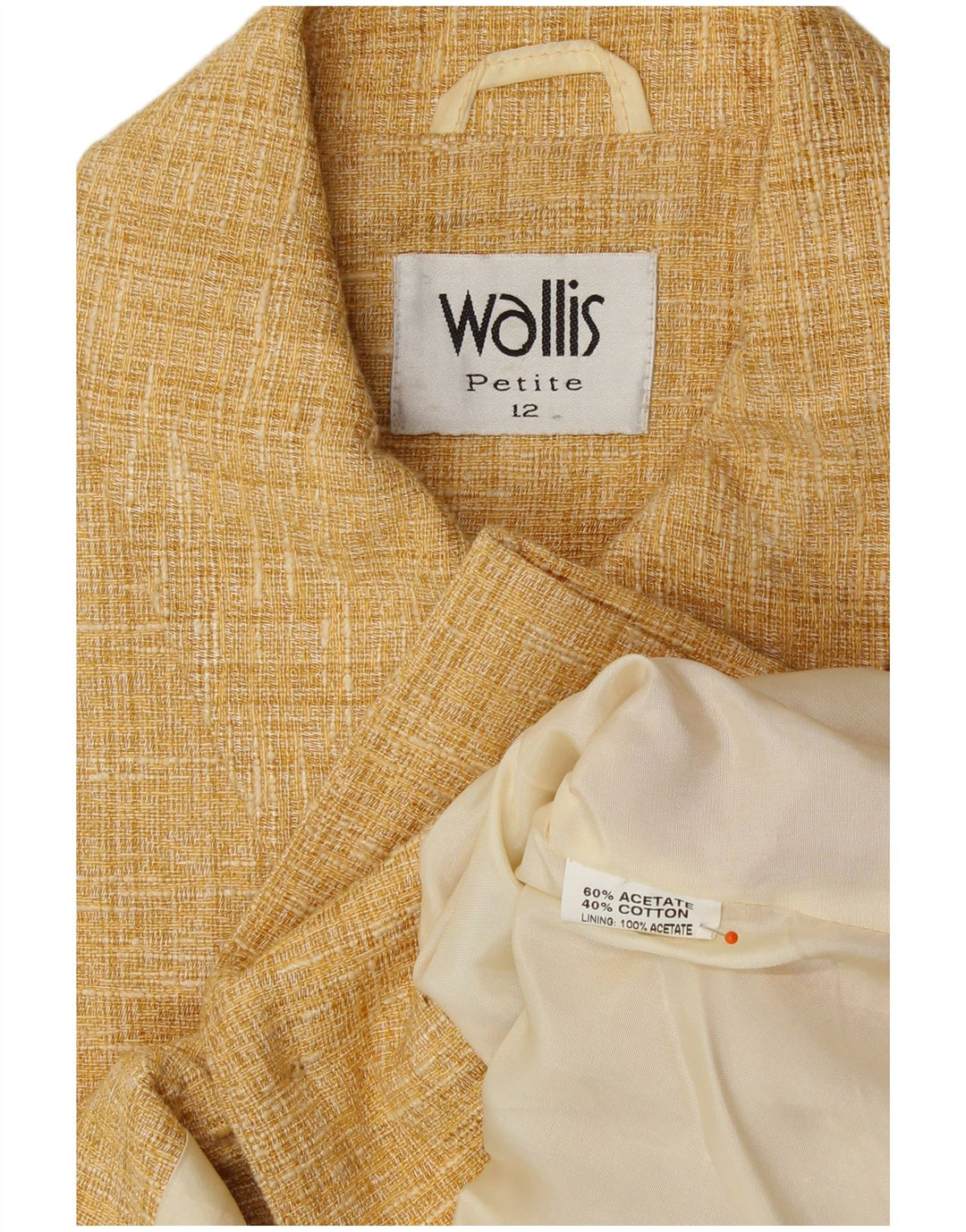 WALLIS Damen Petite Crop 4-Knopf-Blazerjacke UK 12 Mittelbeige