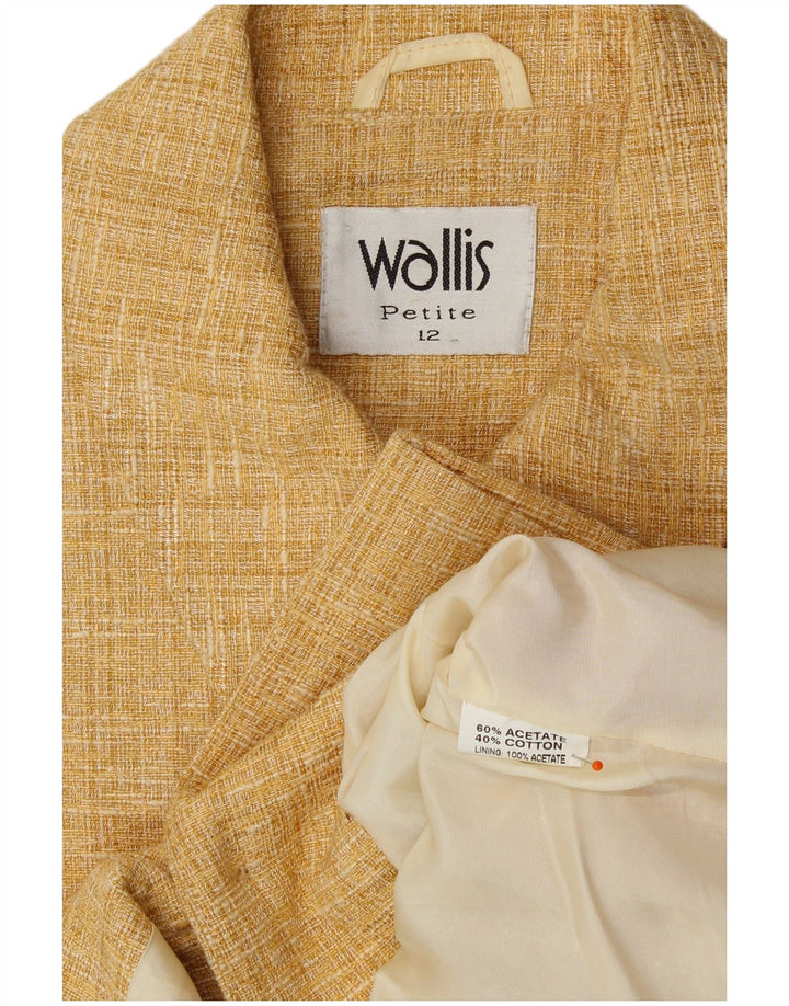 WALLIS Damen Petite Crop 4-Knopf-Blazerjacke UK 12 Mittelbeige