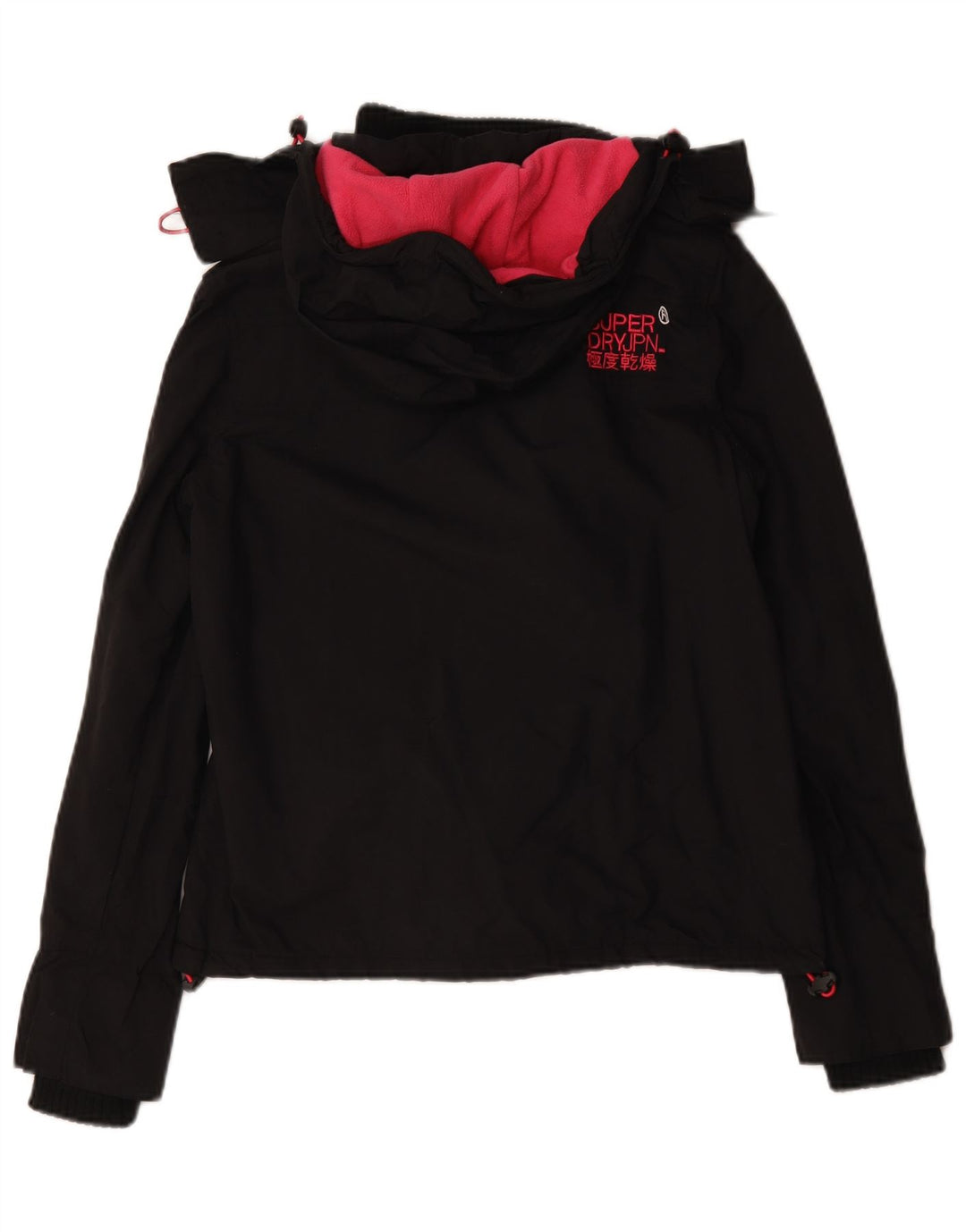 Superdry Damen Windcheater Kapuzen-Windjacke UK 14 Medium Schwarz