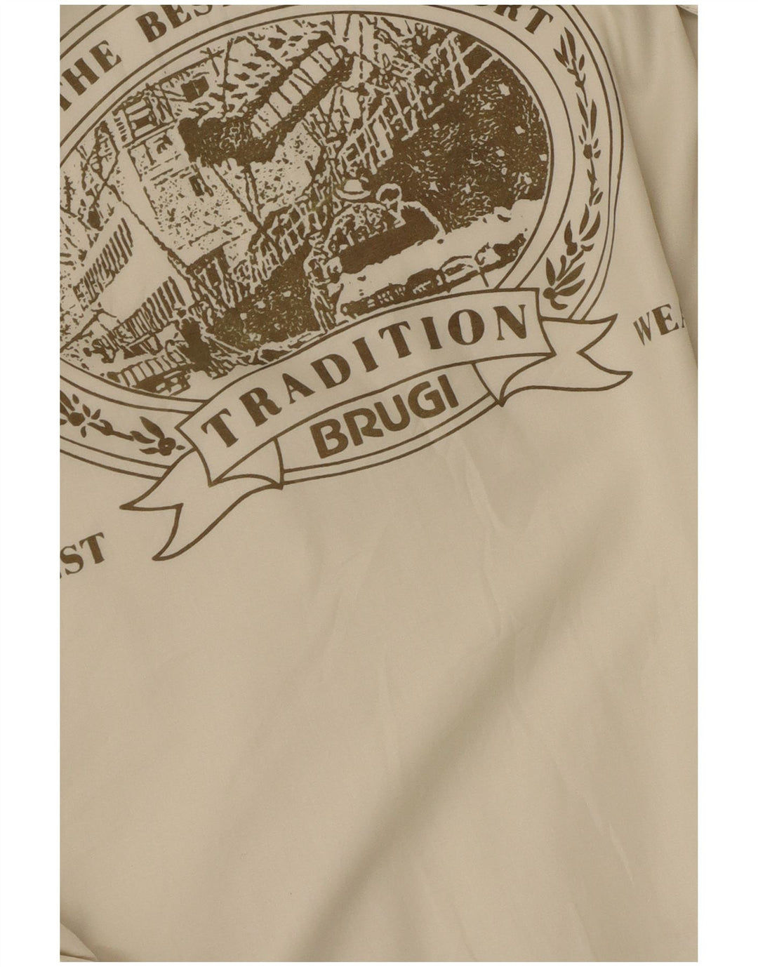 Brugi Herren-Windbreaker-Jacke mit grafischer Kapuze, Gr. 40, Größe L, Beige