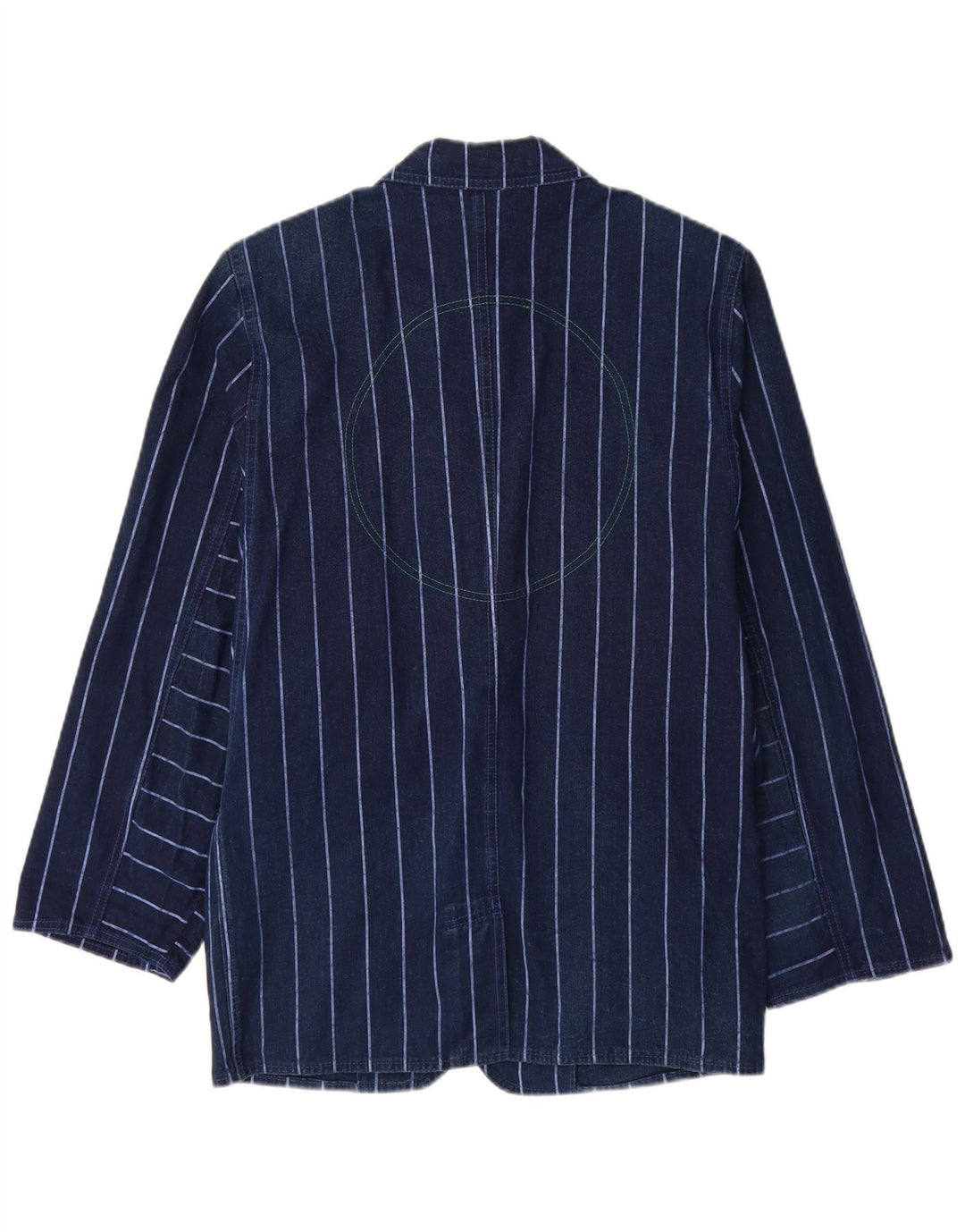 Easy Damen Denim-Blazer-Jacke, Größe IT 44, mittelmarineblau, gestreift, Baumwolle