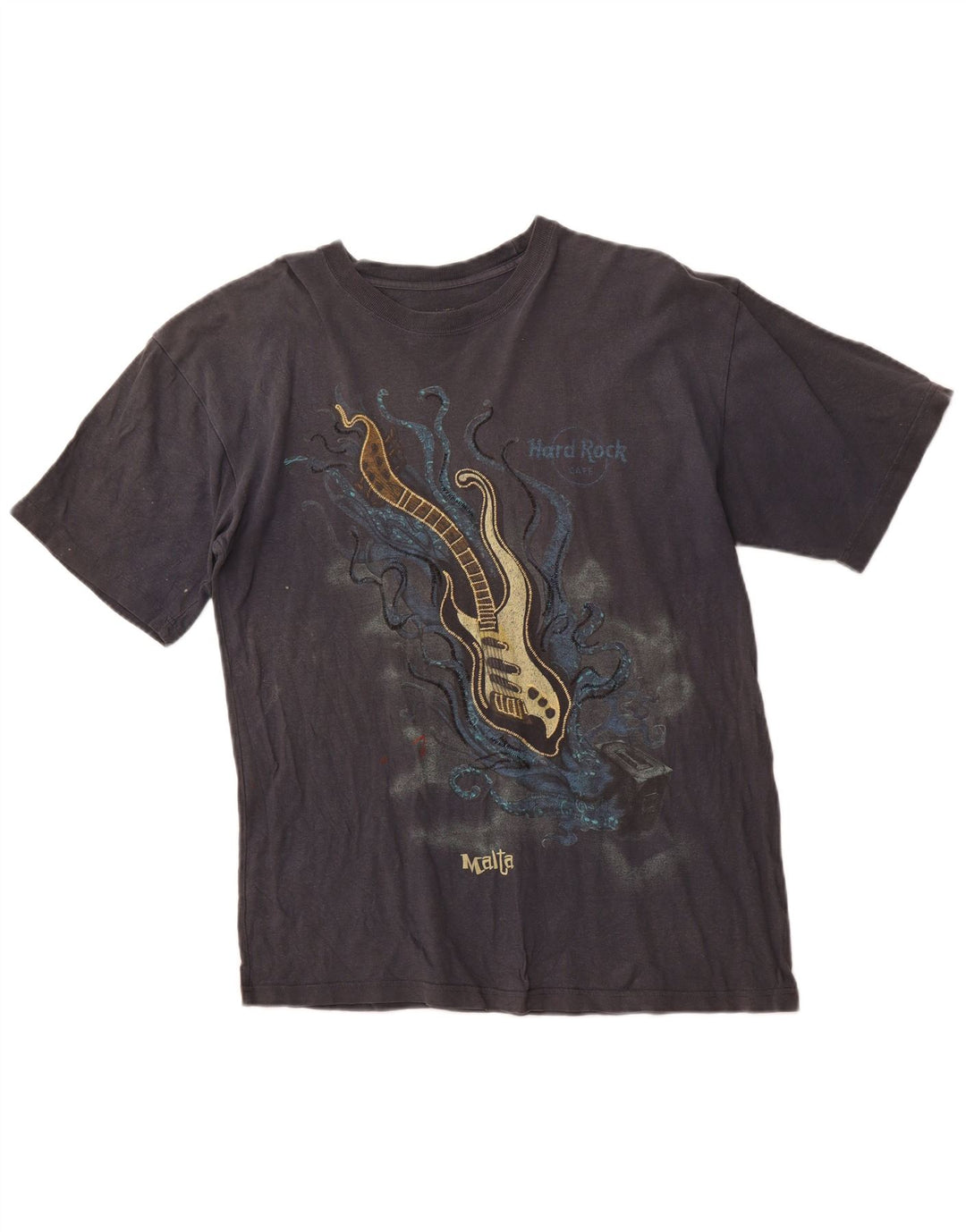 HARD ROCK Herren Malta Grafik-T-Shirt aus mittelgrauer Baumwolle