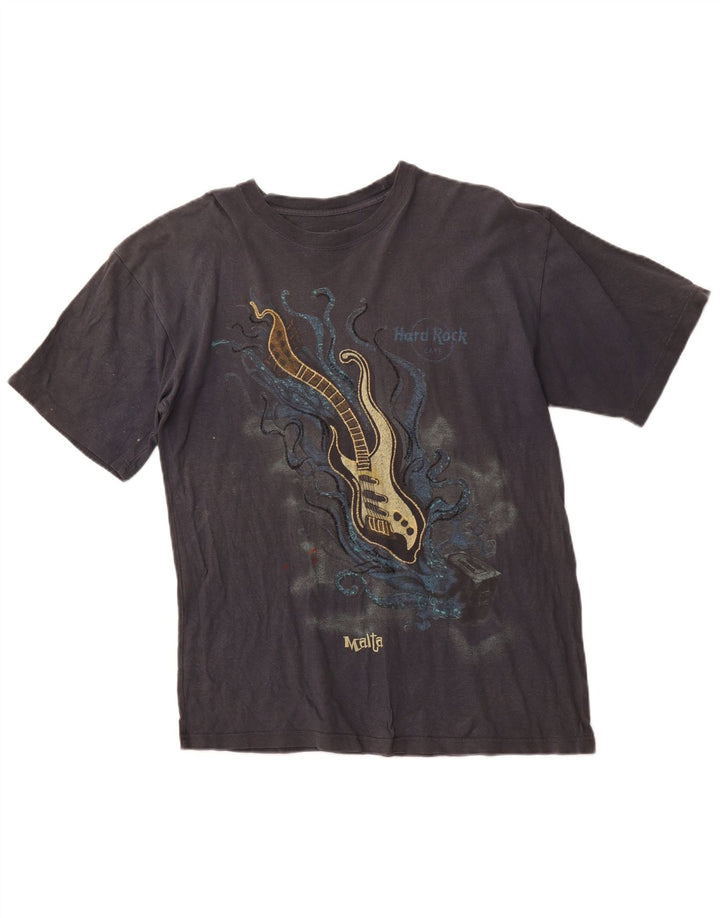 HARD ROCK Herren Malta Grafik-T-Shirt aus mittelgrauer Baumwolle