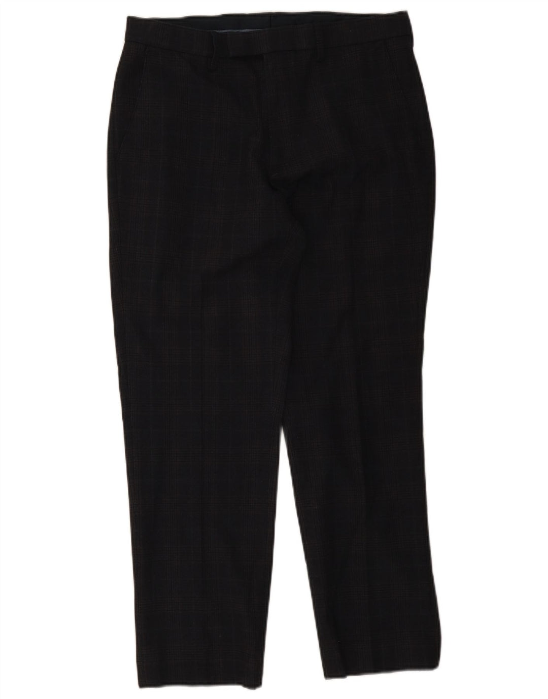 Marks & Spencer Herren-Anzughose in normaler Passform, W32 L29, Marineblau kariert