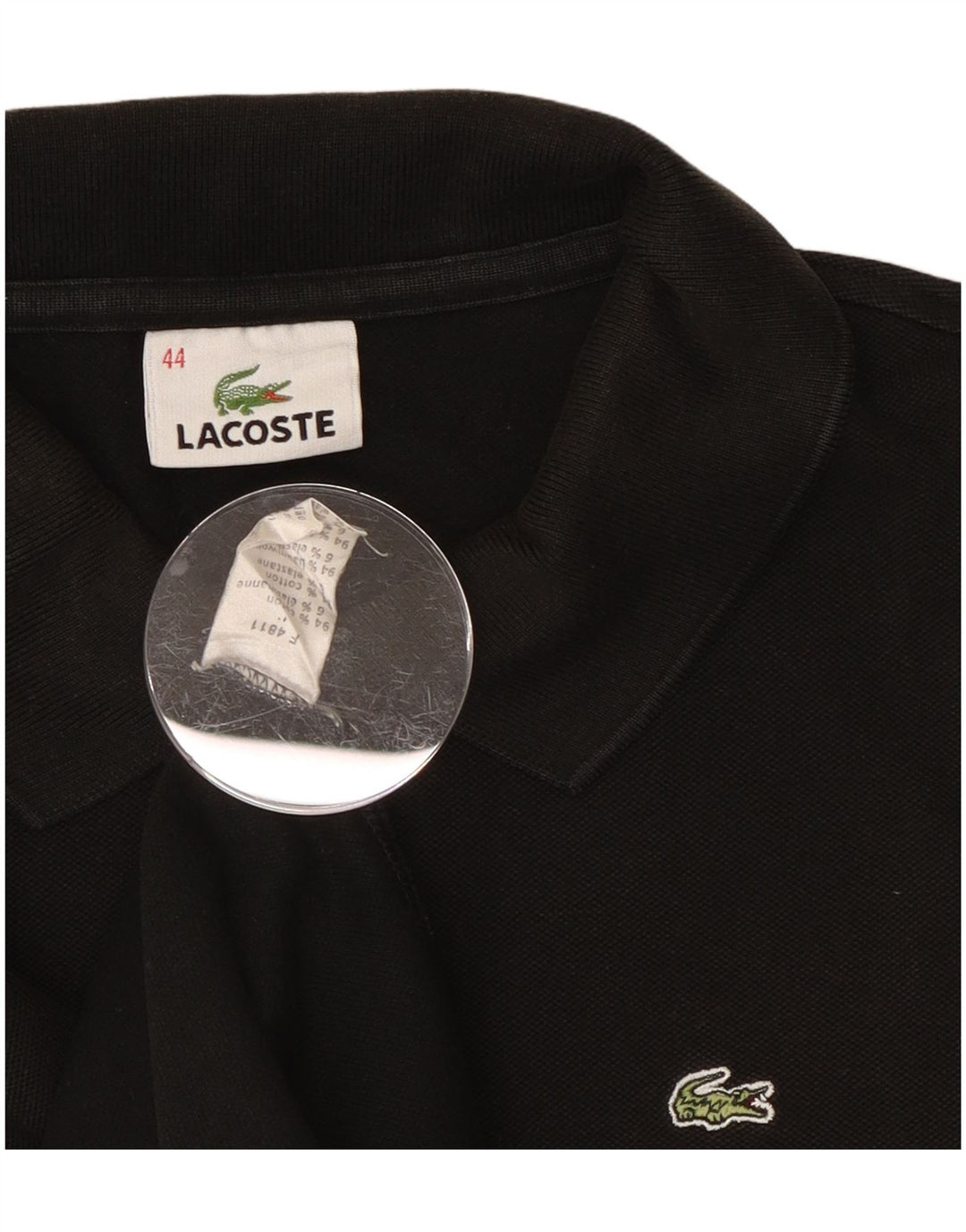 Lacoste Damen-Poloshirt, Größe 44, große schwarze Baumwolle