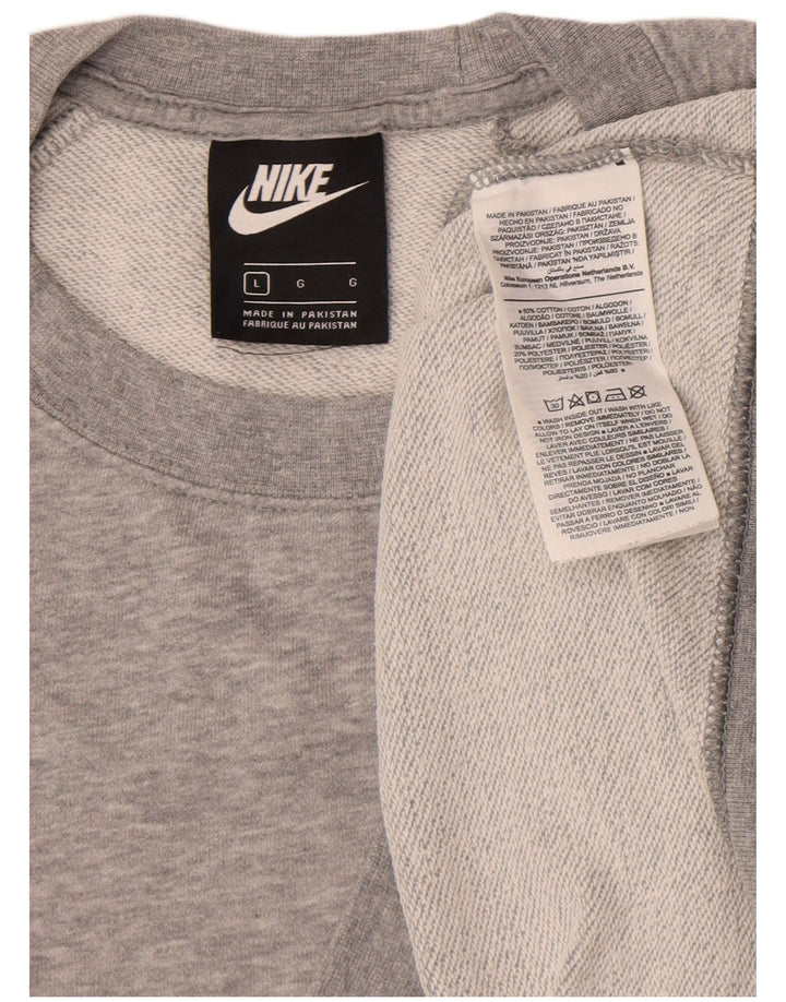 Nike Herren-Sweatshirt-Pullover, große grau gefleckte Baumwolle