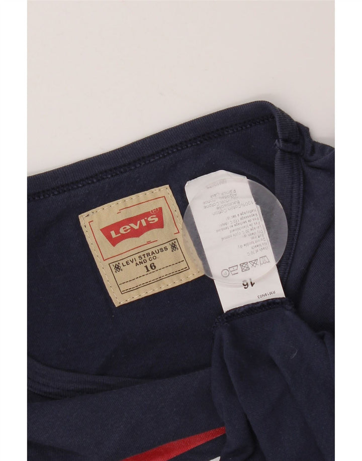LEVI'S Langarm-Oberteil mit Grafik für Jungen, 15–16 Jahre, Marineblau, Farbblock