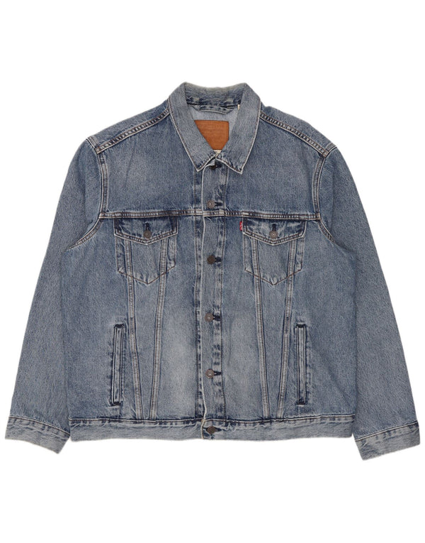 Levi's Herren Jeansjacke UK 42 XL Blaue Baumwolle